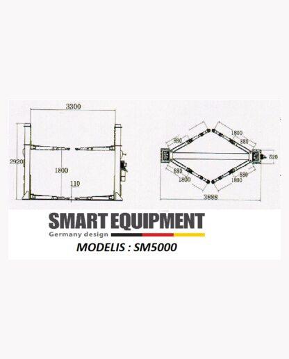 2-kolonni tõstuk 5000kg JH-5000FE SMART EQUIPMENT/400V