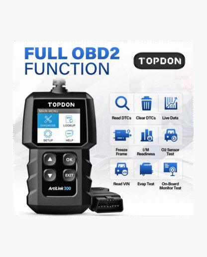 The translation of "ArtiLink300 bazinis OBDII diagnostikos įrenginys" to Estonian is "ArtiLink300 põhine OBDII diagnostikaseade